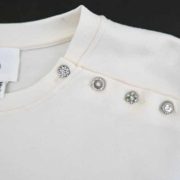 BA&SH Zach teeshirt rhinestone buttons t-shirt